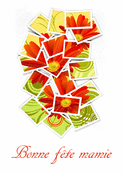 Collage floral vibrant pour mamie ch&eacute;rie